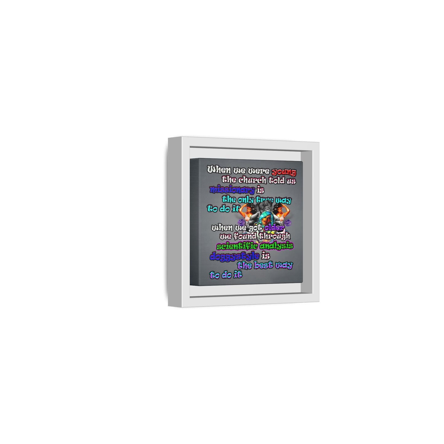 doggystyle - framed canvas art (grey-light grey)