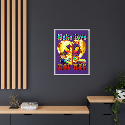 love peace - framed canvas art (purple)