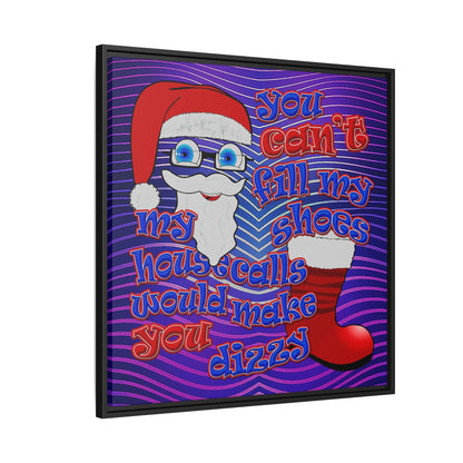 santa's shoes - framed canvas art (purple wave)