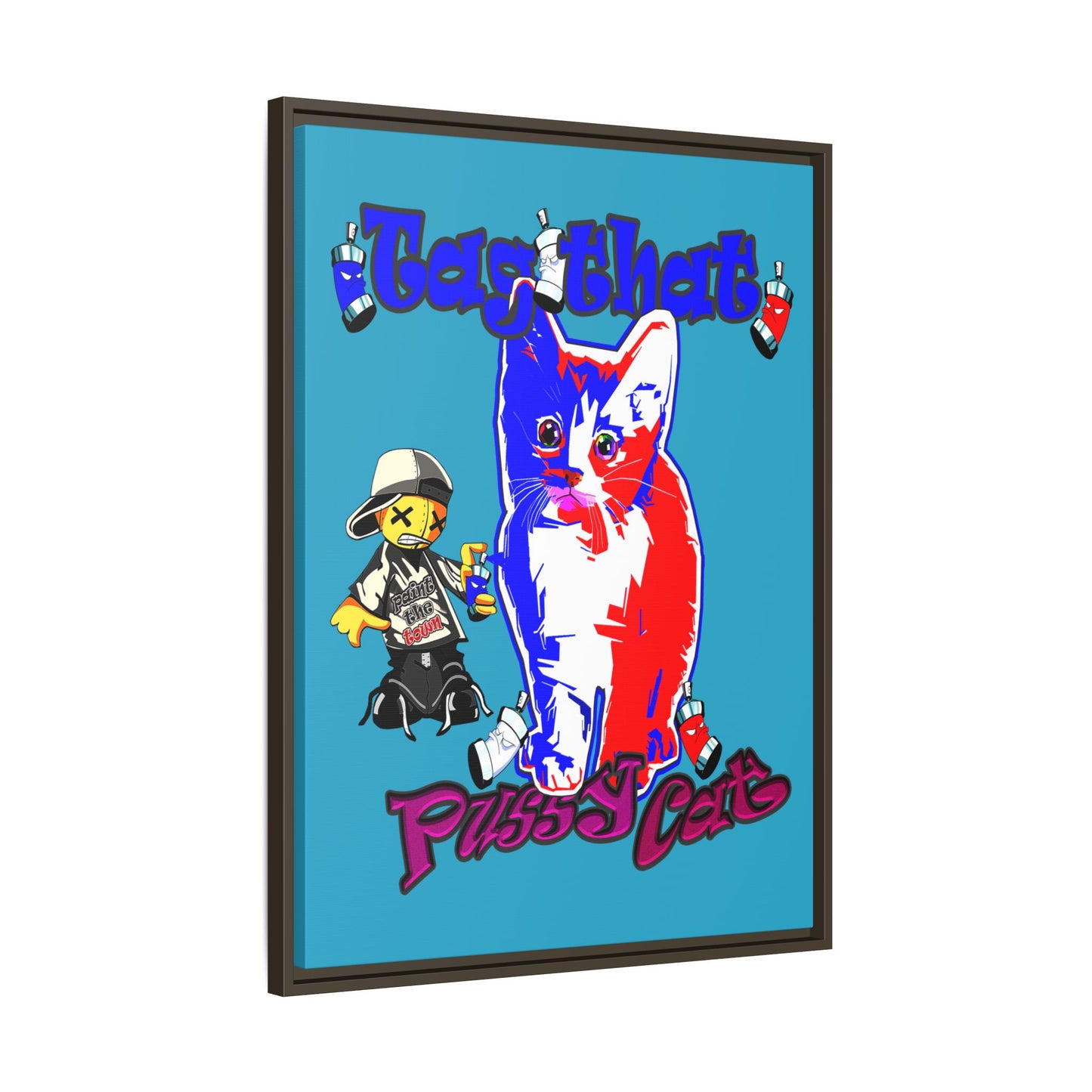 tag that - framed canvas art (turquoise)
