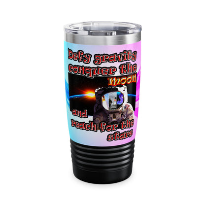defy conquer reach - Ringneck Tumbler, 20oz (light blue-pink wave)