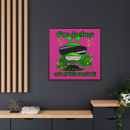 disc jockey - framed canvas art (pink)