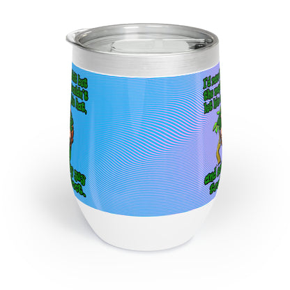 turtle race - Chill Wine Tumbler (light blue-purple wave)