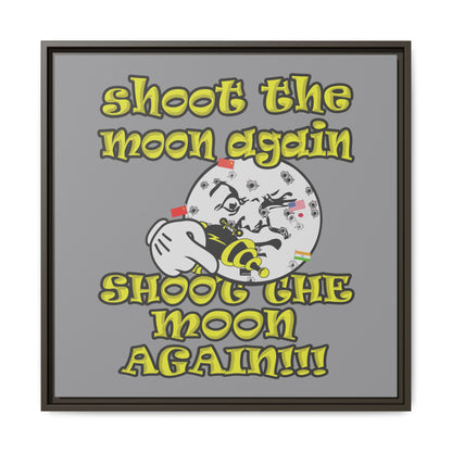 shoot the moon again - framed canvas art (grey)