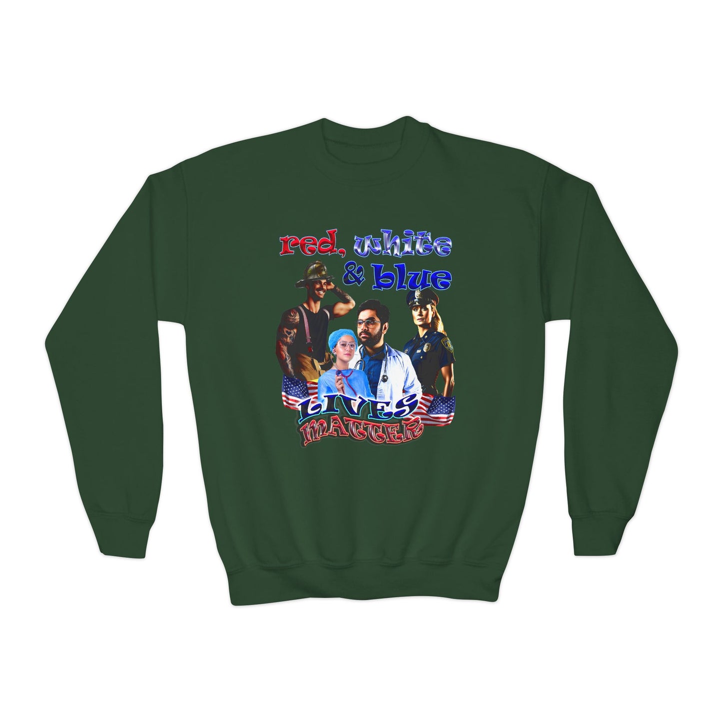 rw&b lives matter - Youth Crewneck Sweatshirt
