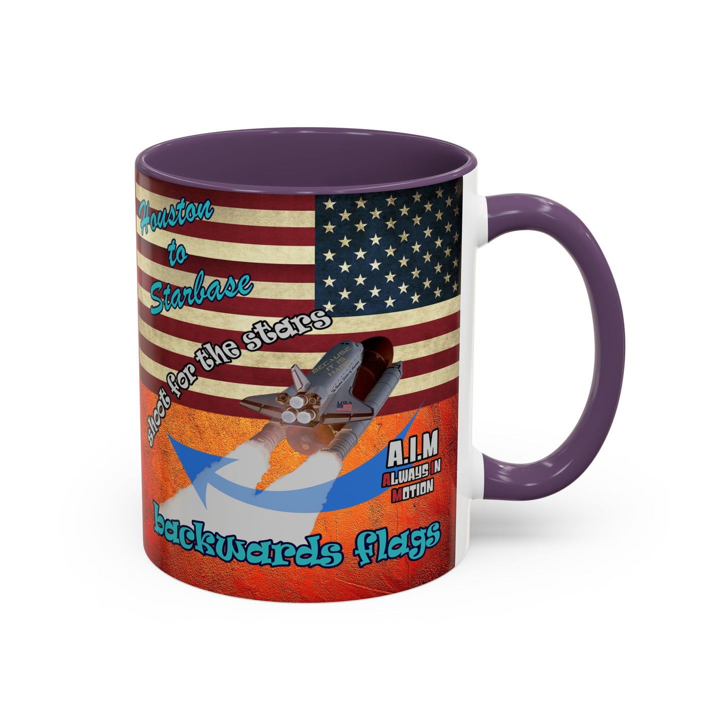 shoot for the stars - Accent Mug (burnt orange)