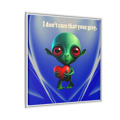 I don't care that your grey - framed canvas art (blue-white wave)