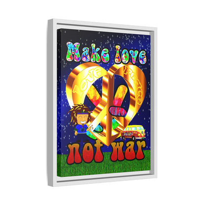 love peace - framed canvas art ('snoops' background)