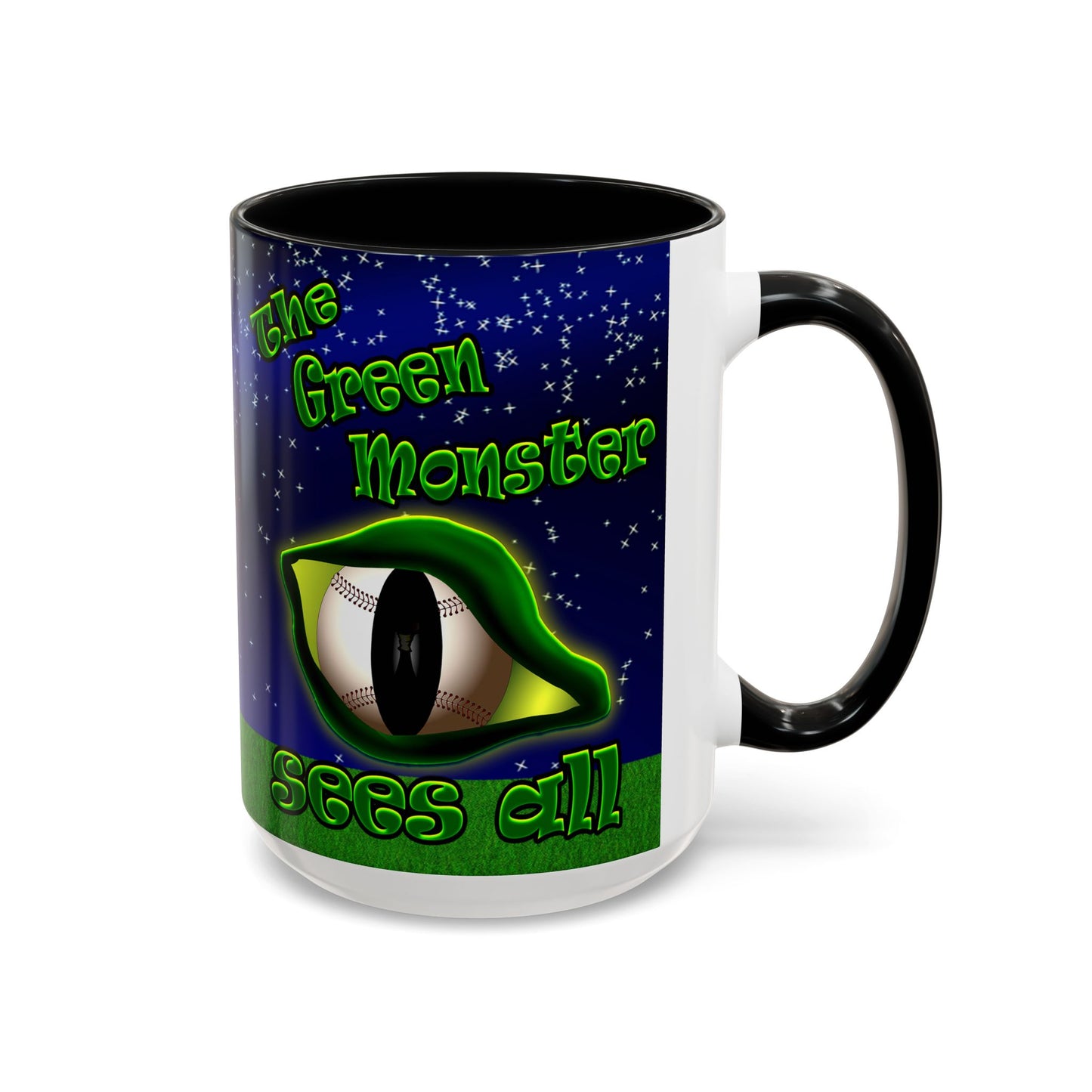 green monster - Accent Mug ('snoops' background)
