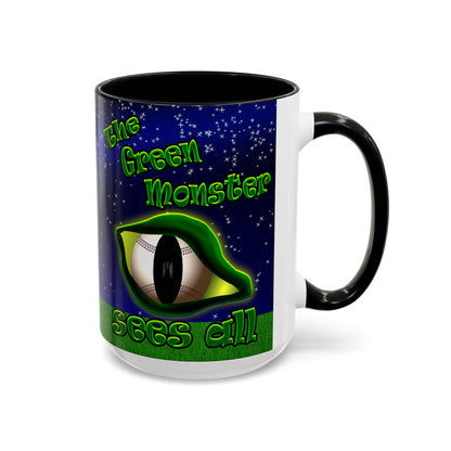 green monster - Accent Mug ('snoops' background)