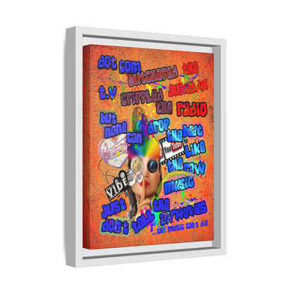 drop the beat - framed canvas art (burnt orange)