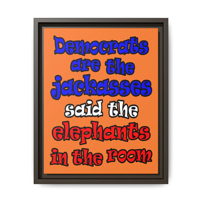 donkeys and elephants - framed canvas art (crusta)