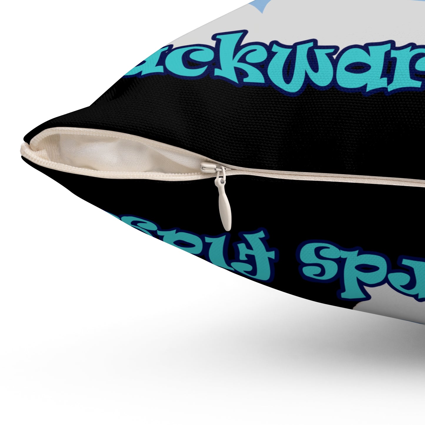 shoot for the stars - Spun Polyester Square Pillow - (black)