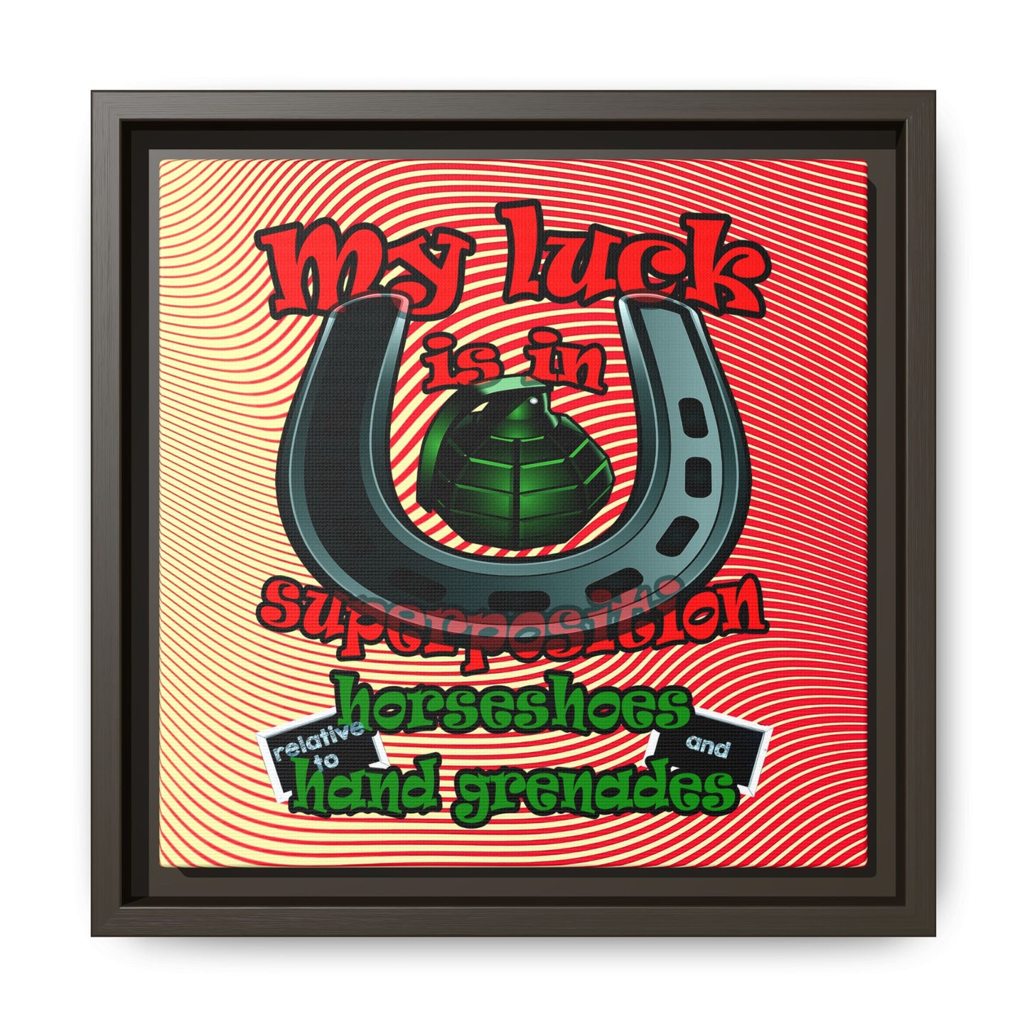 my luck - framed canvas art (yellow-orange wave)