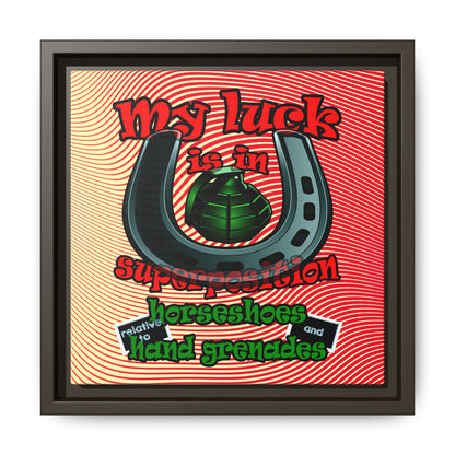 my luck - framed canvas art (yellow-orange wave)