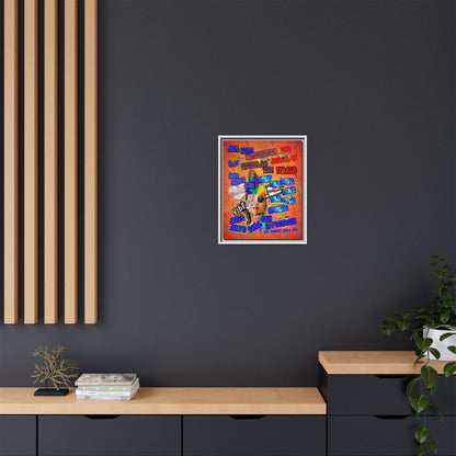 drop the beat - framed canvas art (burnt orange)