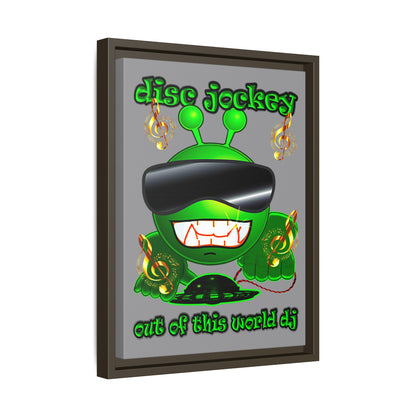 disc jockey - framed canvas art (grey)