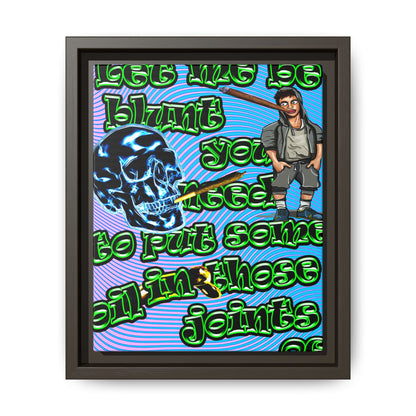 og - framed canvas art (light blue-purple wave)