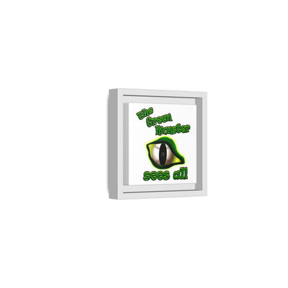 green monster - framed canvas art (white)