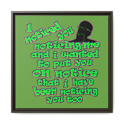 noticed you noticing - framed canvas art (green)