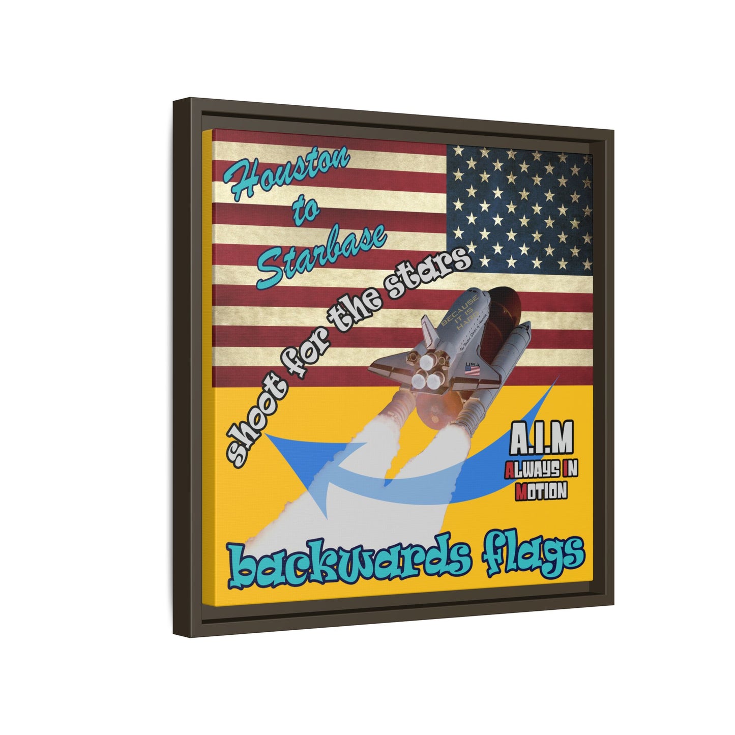 shoot for the stars - framed canvas art (yellow)