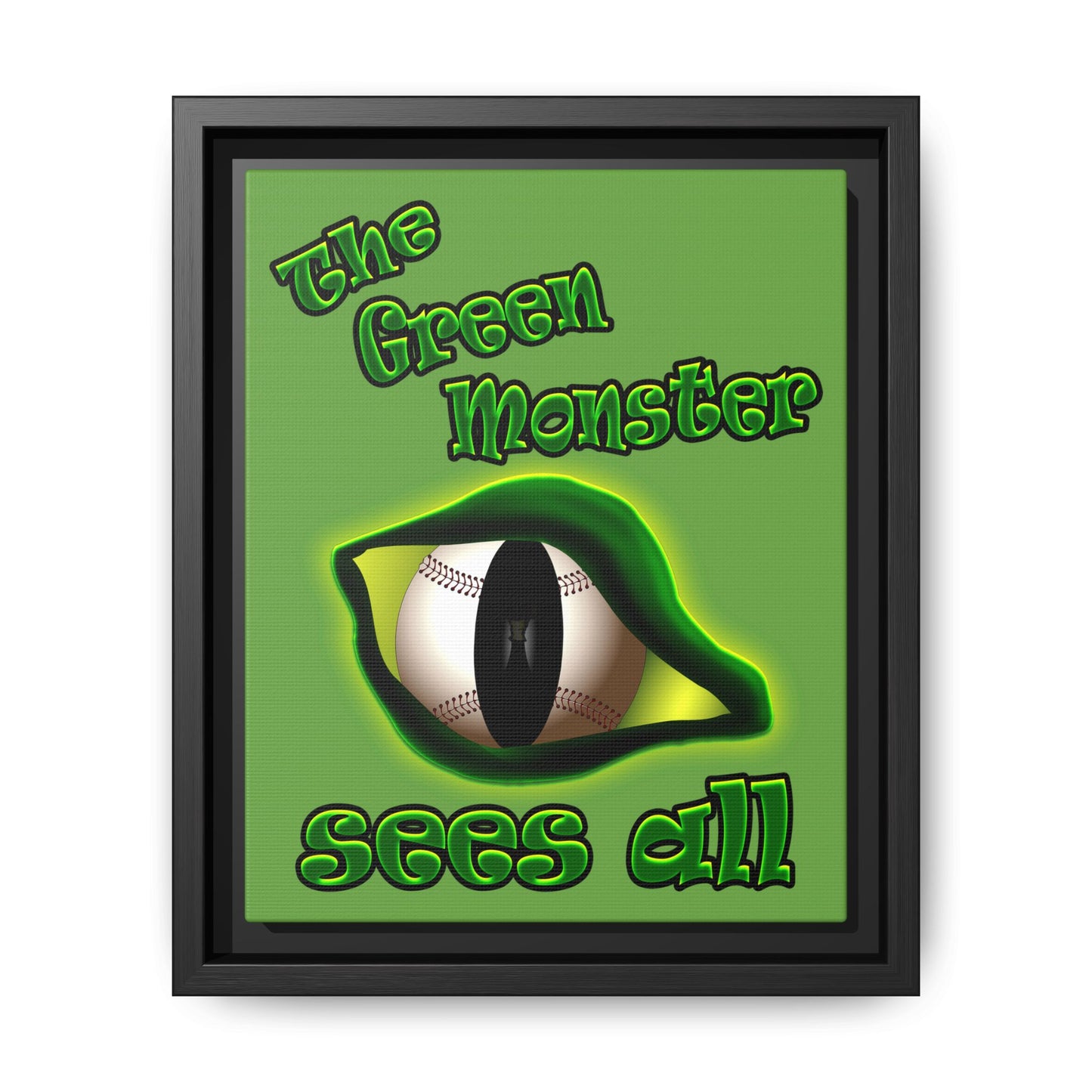 green monster - framed canvas art (green)