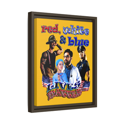 rw&b lives matter - framed canvas art (yellow)