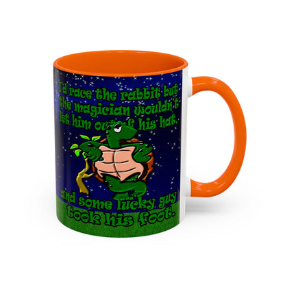 turtle race - Accent Mug ('snoops' background)