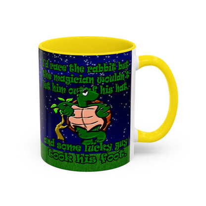 turtle race - Accent Mug ('snoops' background)