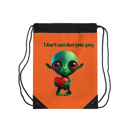 I don't care that your grey - Drawstring Bag (orange)