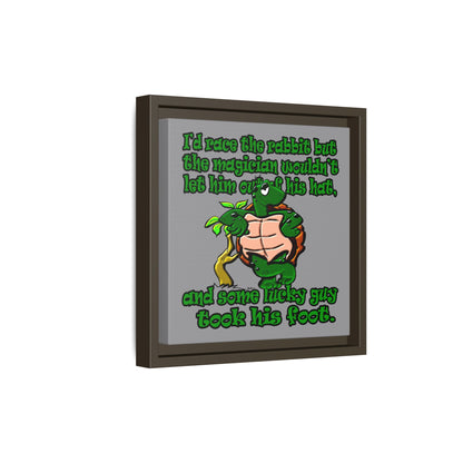 turtle race - framed canvas art (grey)