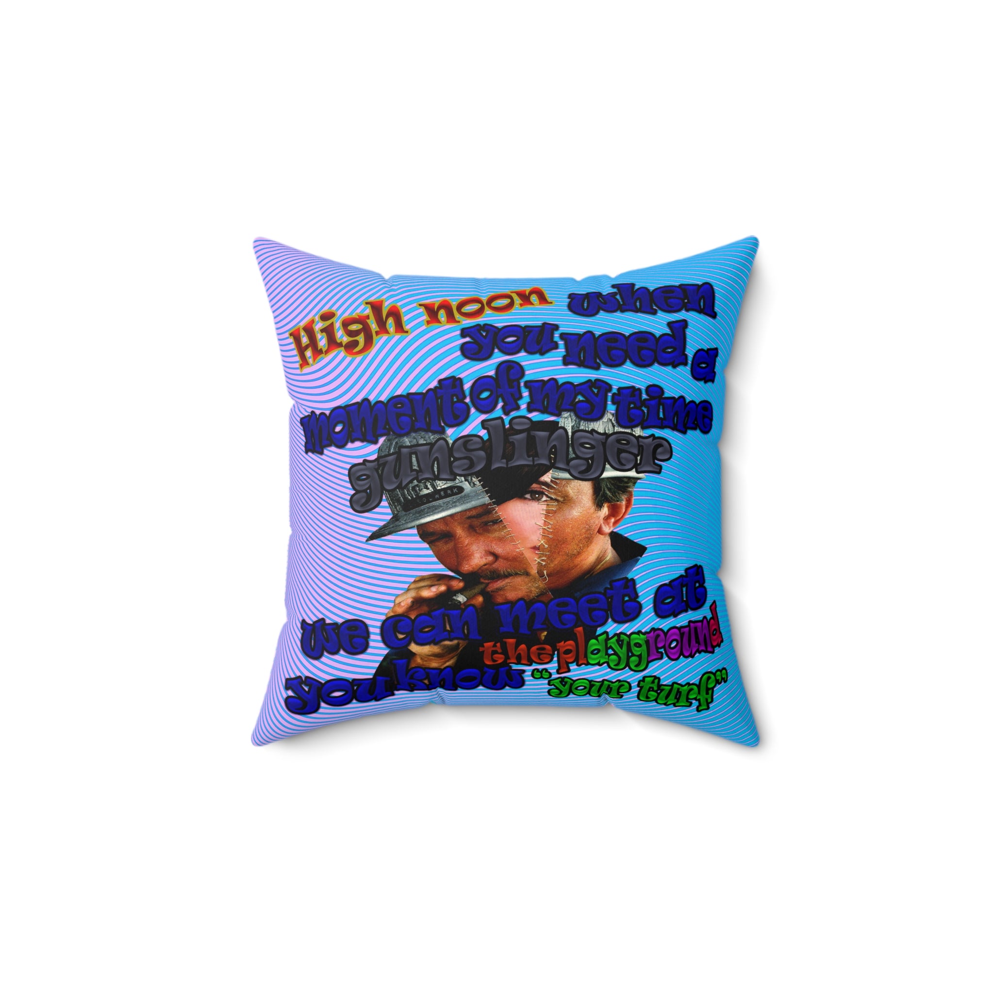 high noon - Faux Suede Square Pillow - (light blue-purple wave)