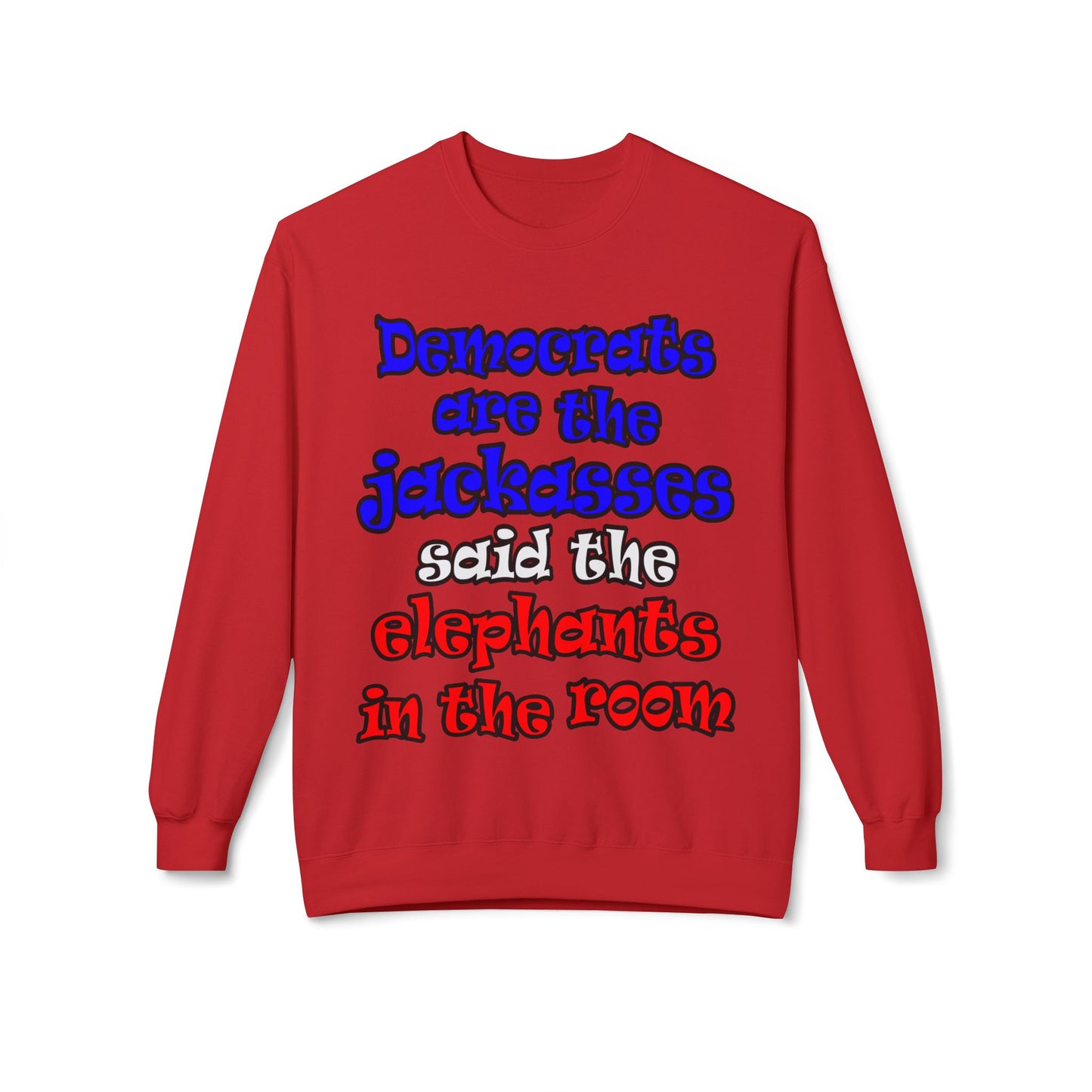 donkeys and elephants - Unisex Midweight Softstyle Fleece Crewneck Sweatshirt