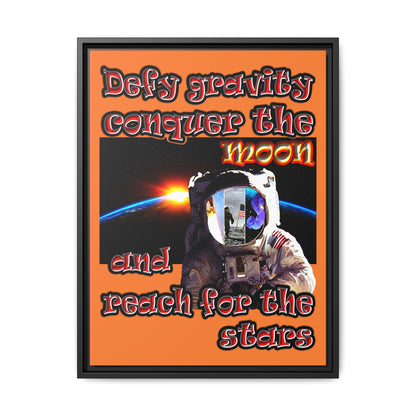 defy conquer reach - framed canvas art (crusta)