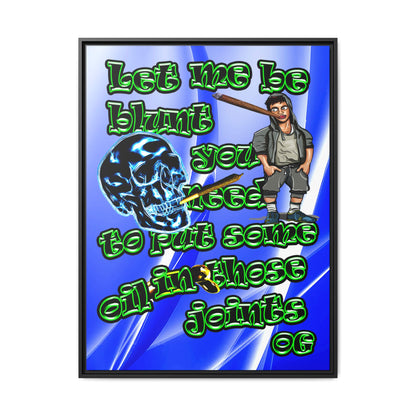 og - framed canvas art (blue-white wave)