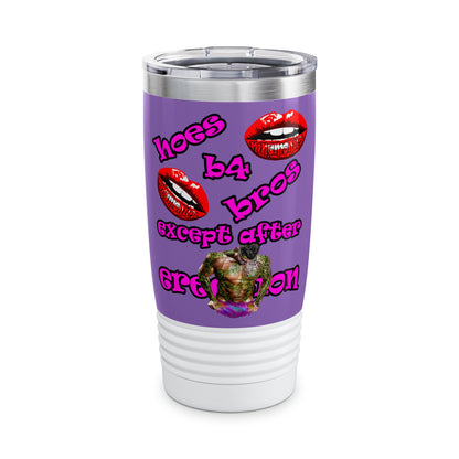 hoes b4 bros - Ringneck Tumbler, 20oz (light purple)