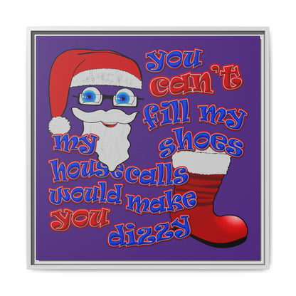 santa's shoes - framed canvas art (purple)