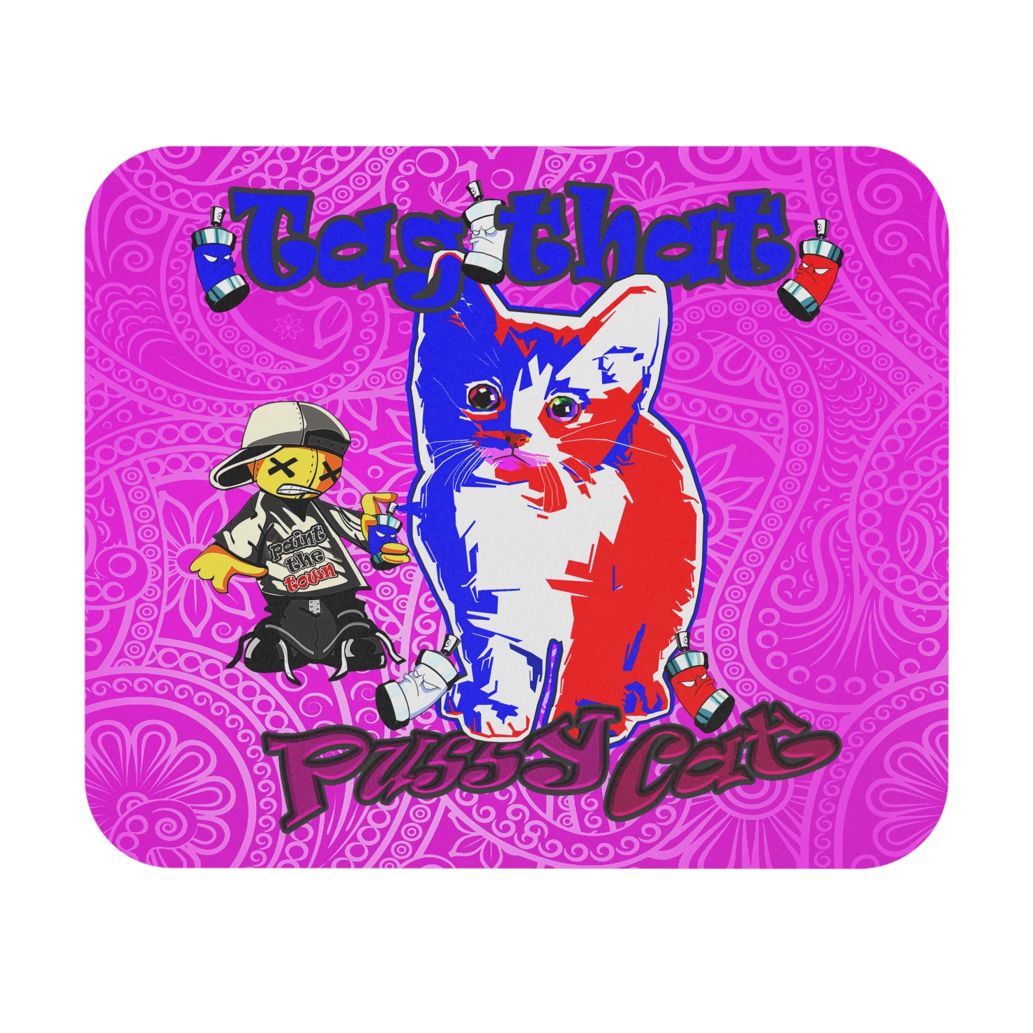 tag that - Mouse Pad (Rectangle) (pink swirl)