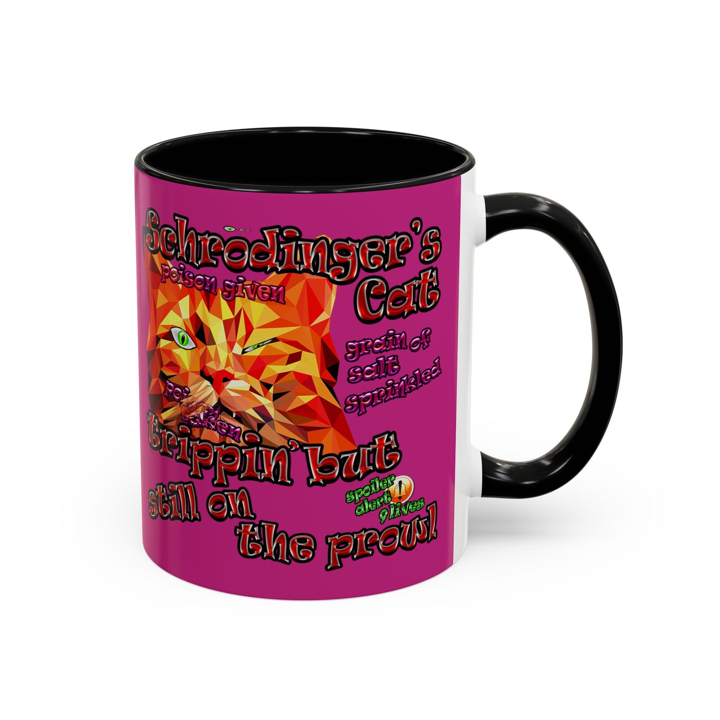 schrodinger's cat - Accent Mug (pink)