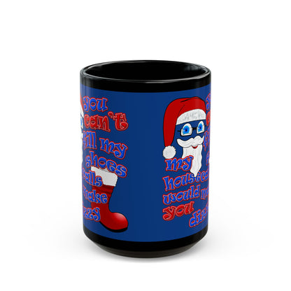 santa's shoes - Black Mug (dark blue)