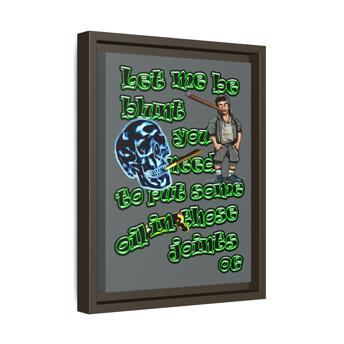 og - framed canvas art (dark grey)