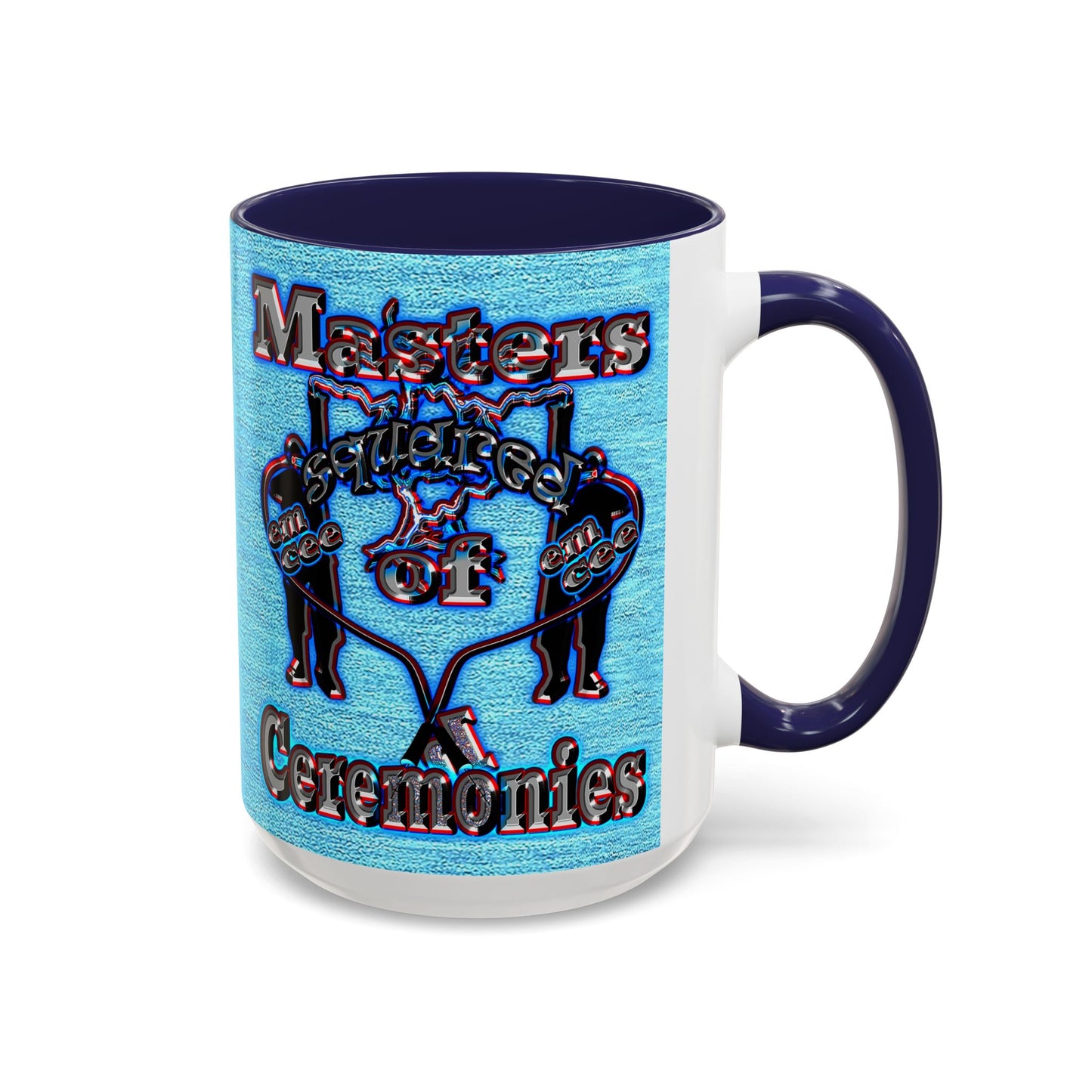 em cee squared - Accent Mug (faded dark blue)