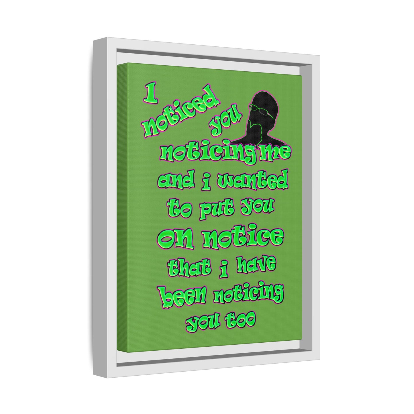 noticed you noticing - framed canvas art (green)