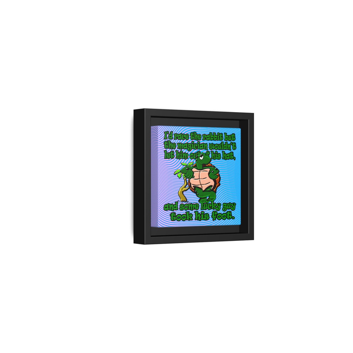 turtle race - framed canvas art (light blue-purple wave)
