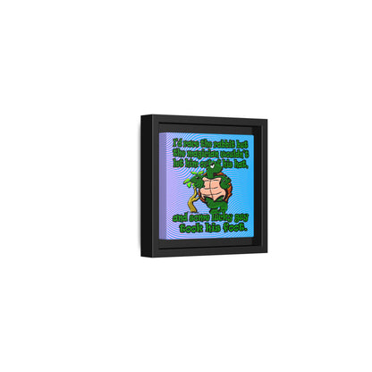 turtle race - framed canvas art (light blue-purple wave)