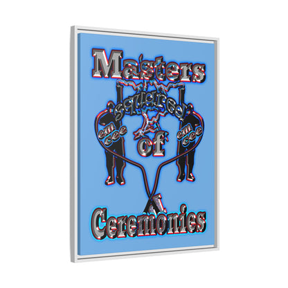 em cee squared - framed canvas art (light blue)