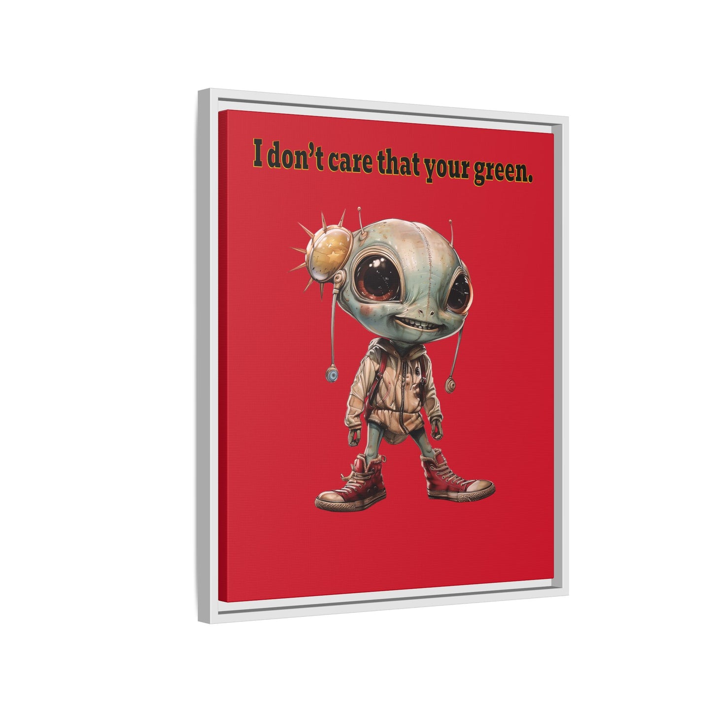 I don't care that your green - framed canvas art (dark red)
