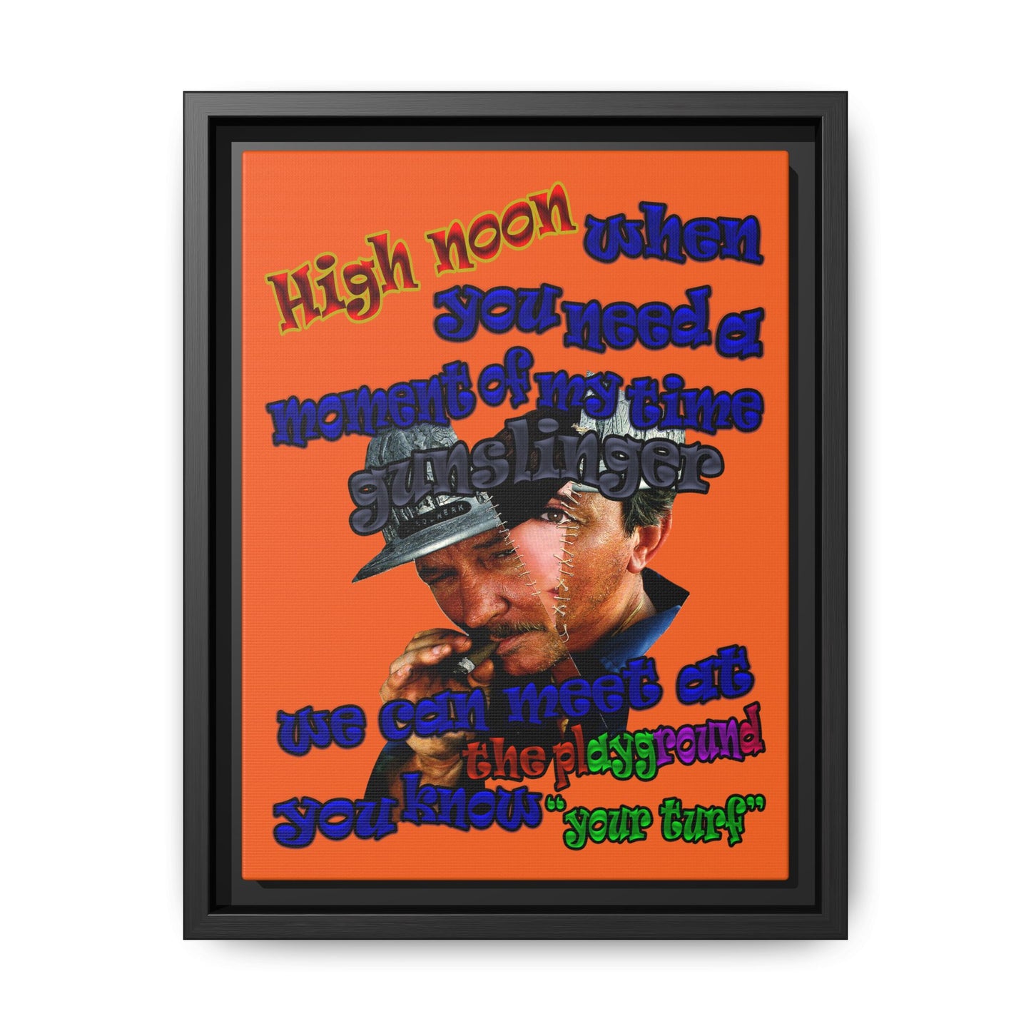 high noon - framed canvas art (orange)