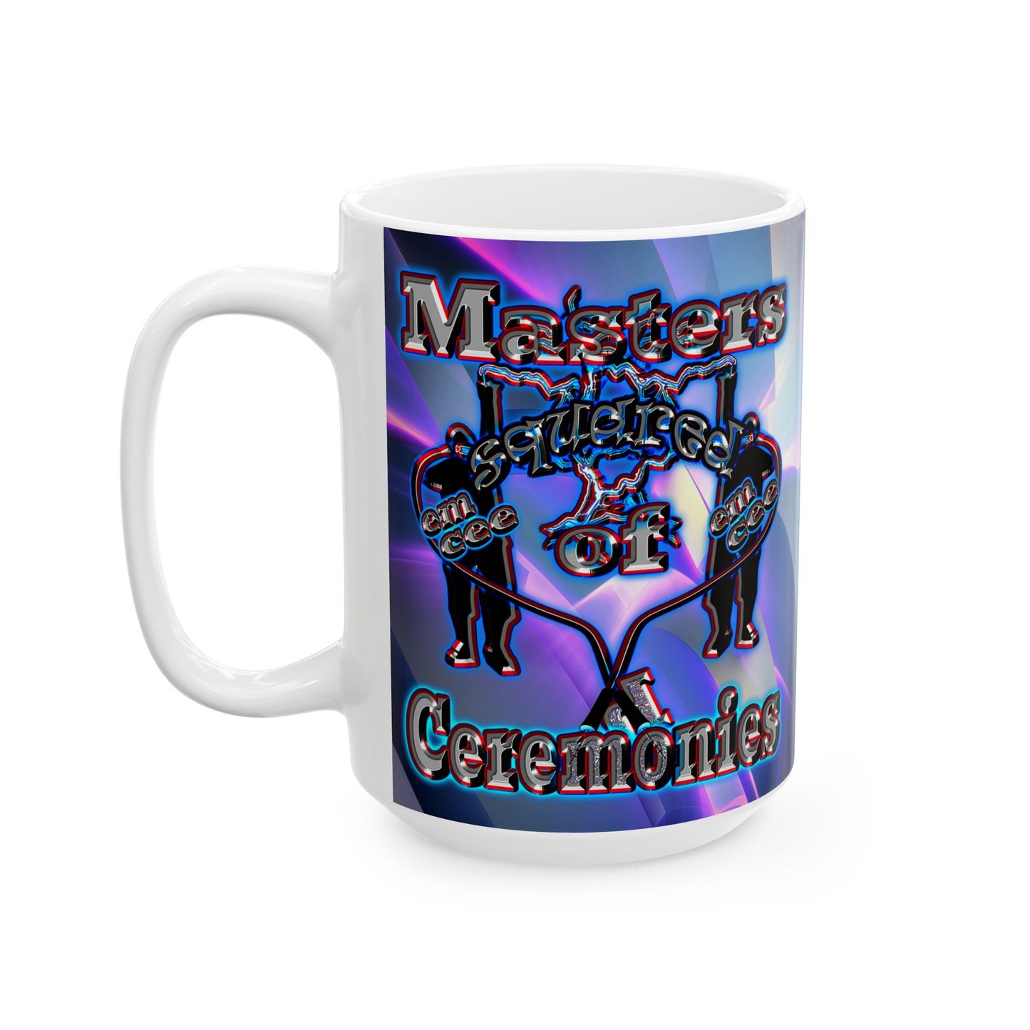 em cee squared - White Mug (grey-pink wave)