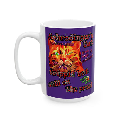 schrodinger's cat - White Mug (purple)